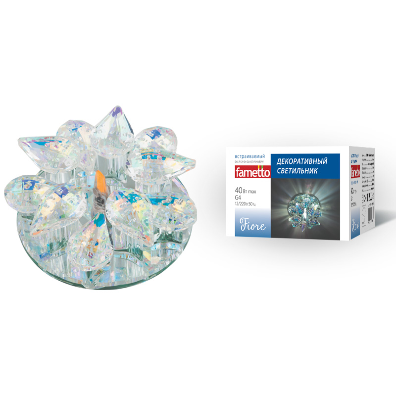 DLS-F129 G4 GLASSY/RAINBOW Светильник декоративный встраиваемый ТМ Fametto