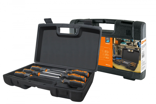 Набор отверток 6 шт.: SL:3x75,5x100,6x100, PH:0х75,1x100,2x100 (пласт. чемодан), CR-V Алмаз