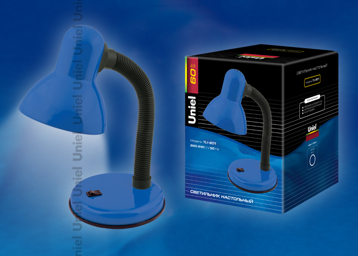 TLI-201 Светильник настольный. Цоколь E27. Цвет синий