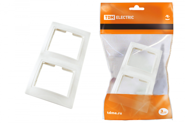 Рамка 2-х постовая вертикальная белая Таймыр