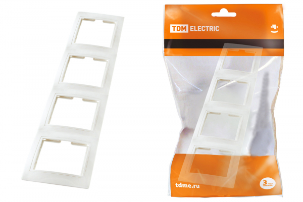 Рамка 4-х постовая вертикальная белая Таймыр