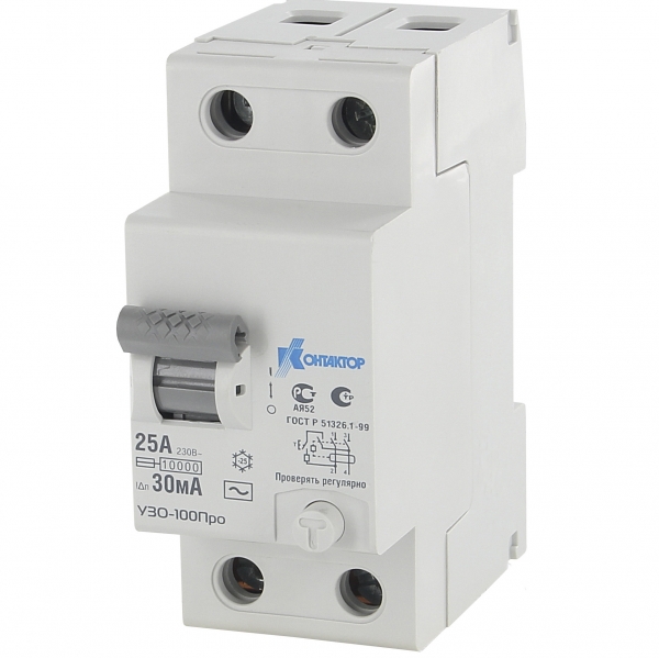 УЗО-100Про, 2P, 25A, Idn-30mA, тип AC